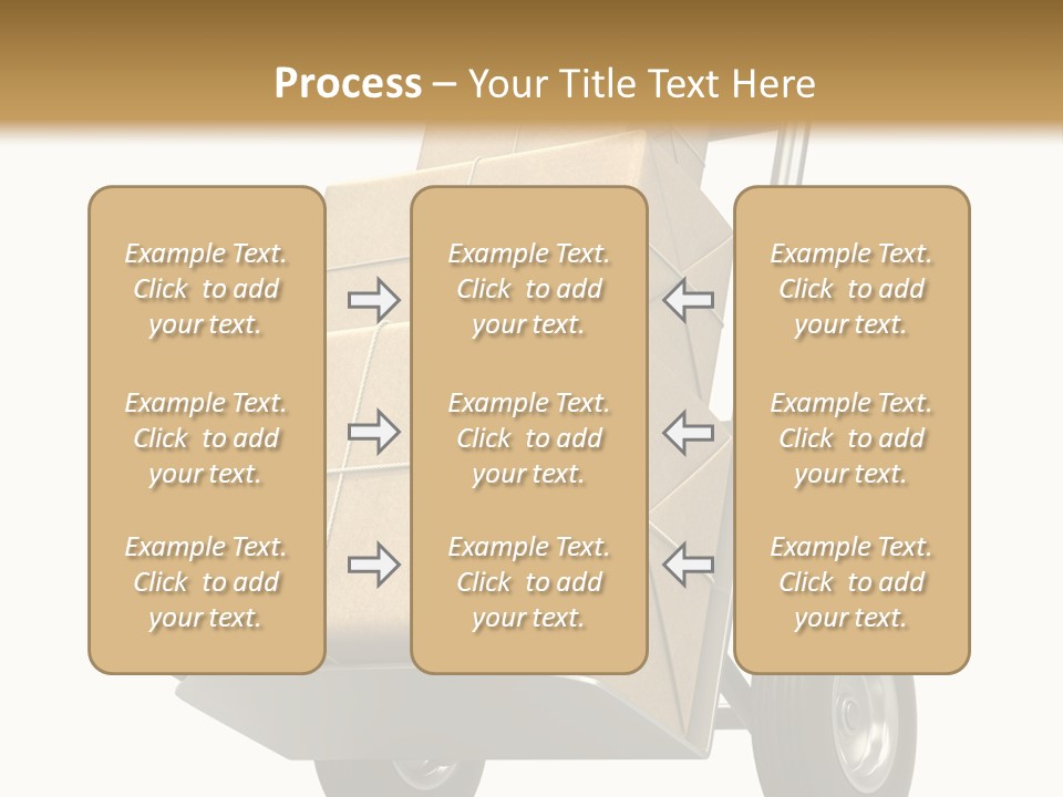 A Cart With Boxes On It And A White Background PowerPoint Template
