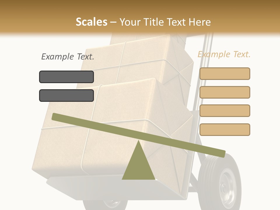 A Cart With Boxes On It And A White Background PowerPoint Template