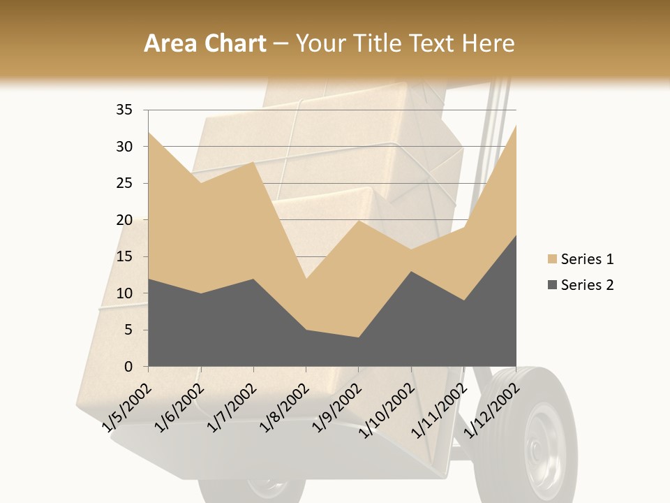 A Cart With Boxes On It And A White Background PowerPoint Template