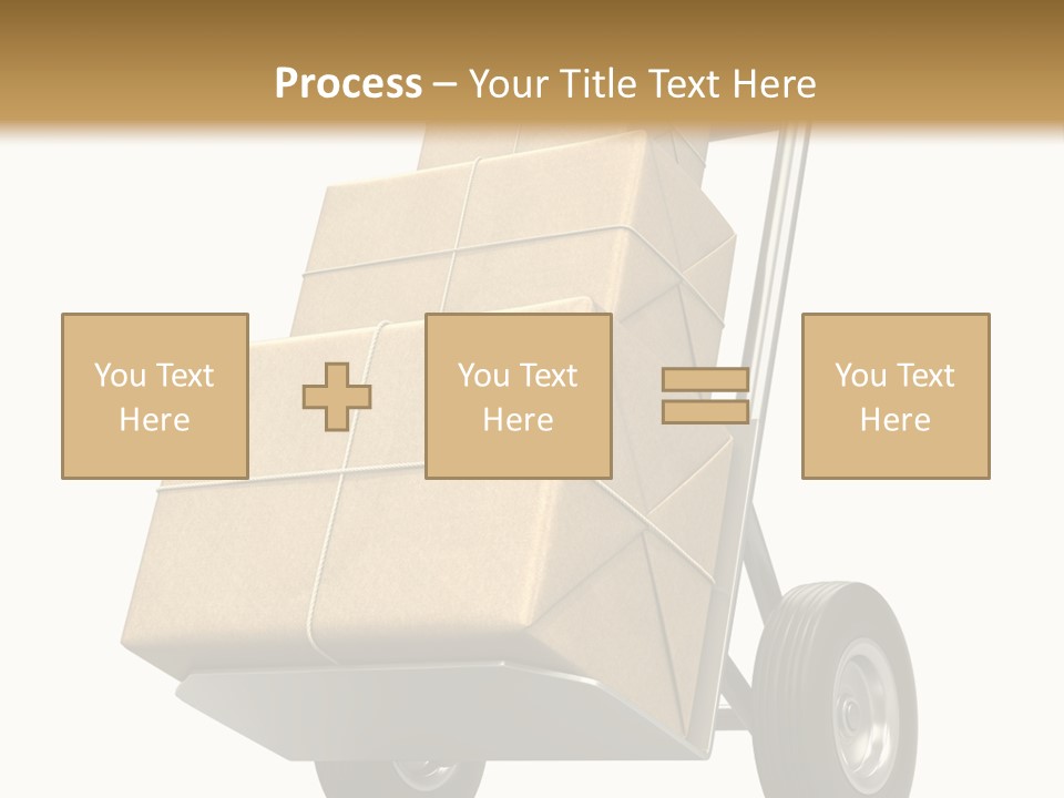 A Cart With Boxes On It And A White Background PowerPoint Template
