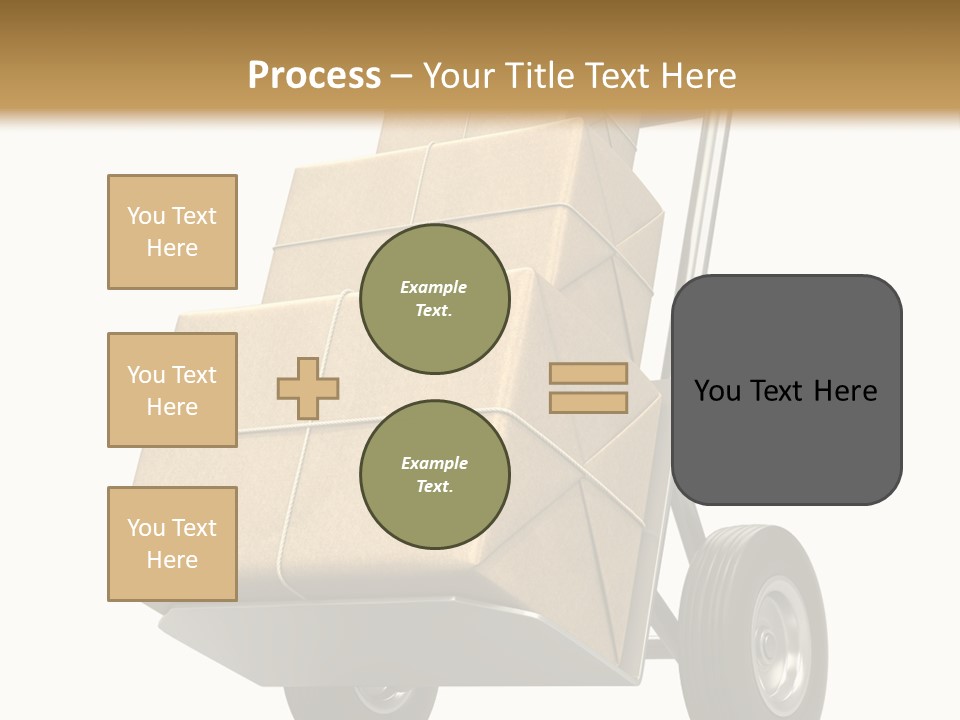 A Cart With Boxes On It And A White Background PowerPoint Template