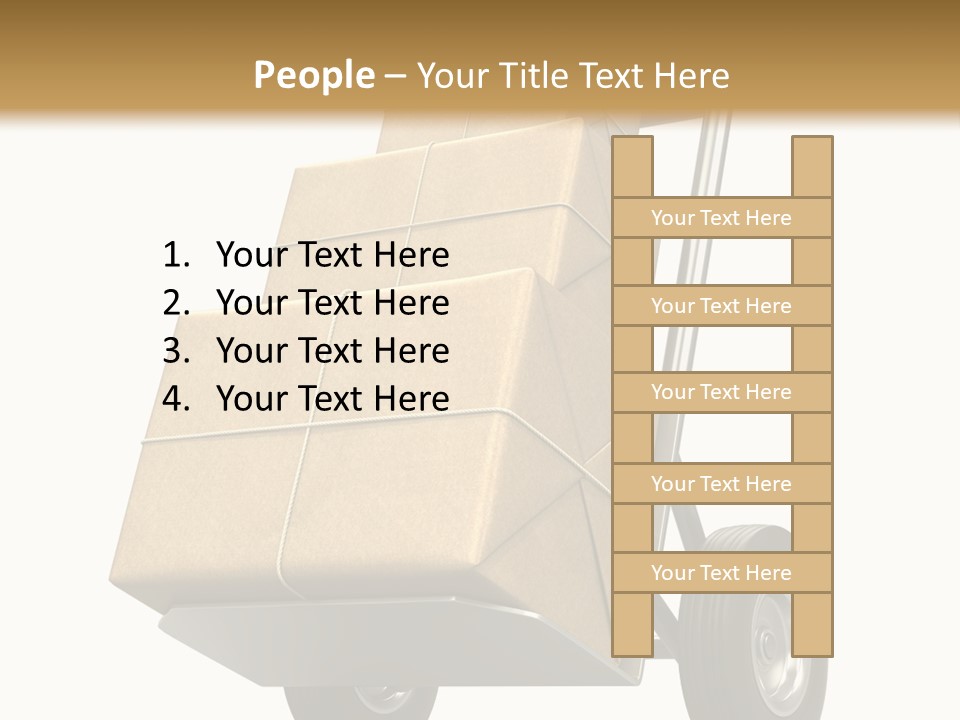 A Cart With Boxes On It And A White Background PowerPoint Template