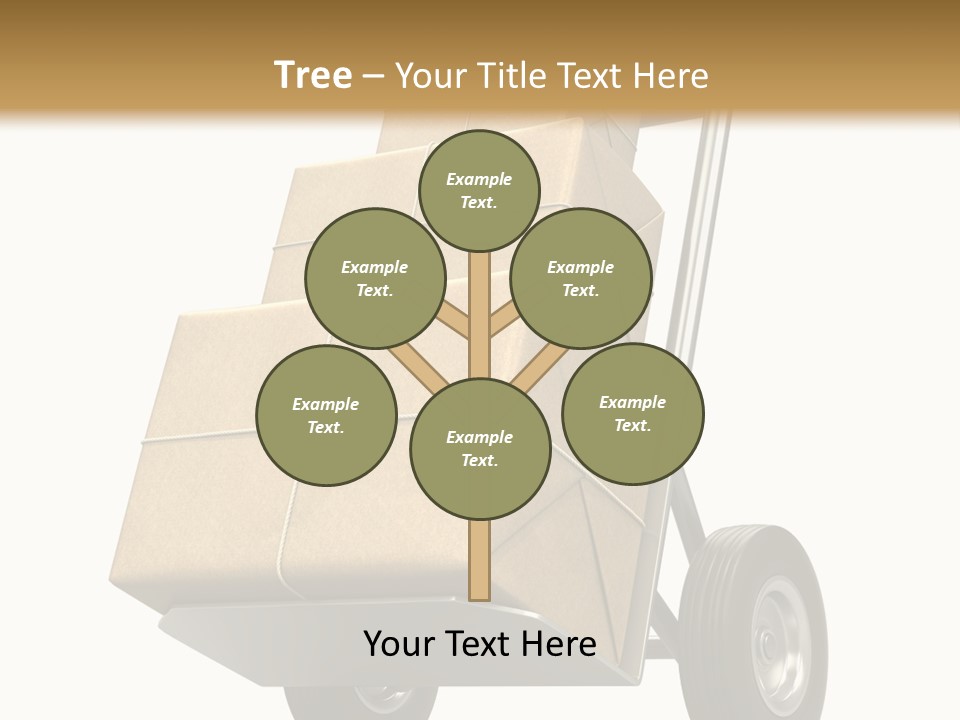 A Cart With Boxes On It And A White Background PowerPoint Template