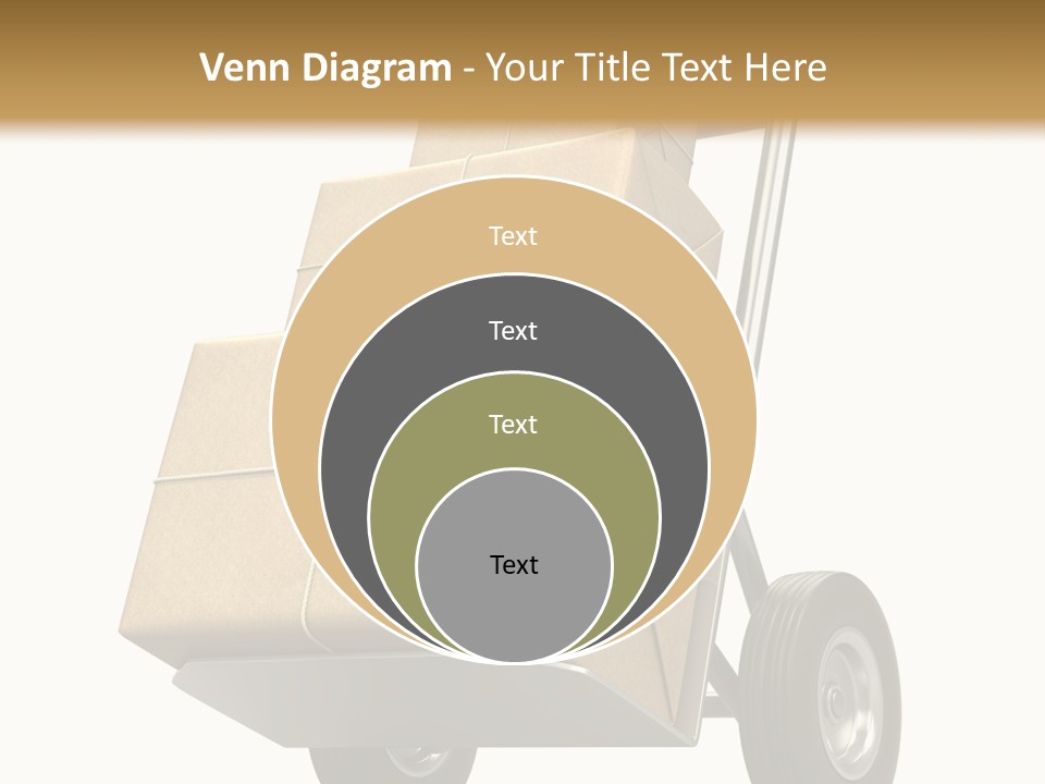 A Cart With Boxes On It And A White Background PowerPoint Template