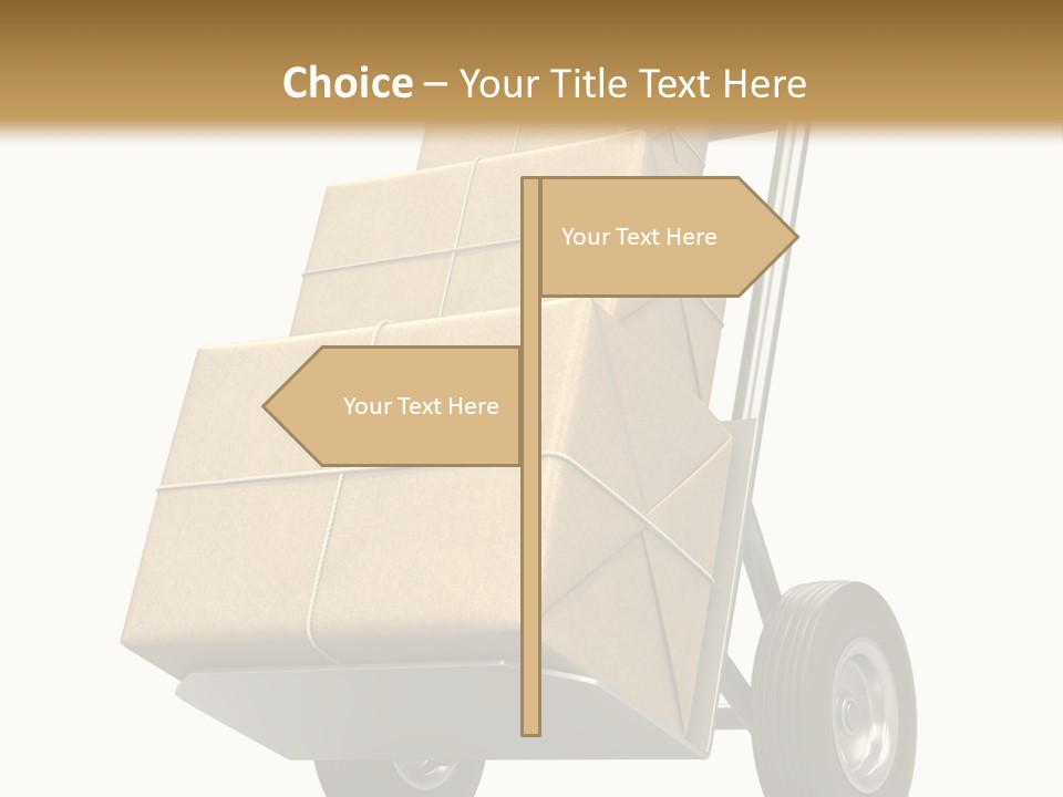 A Cart With Boxes On It And A White Background PowerPoint Template