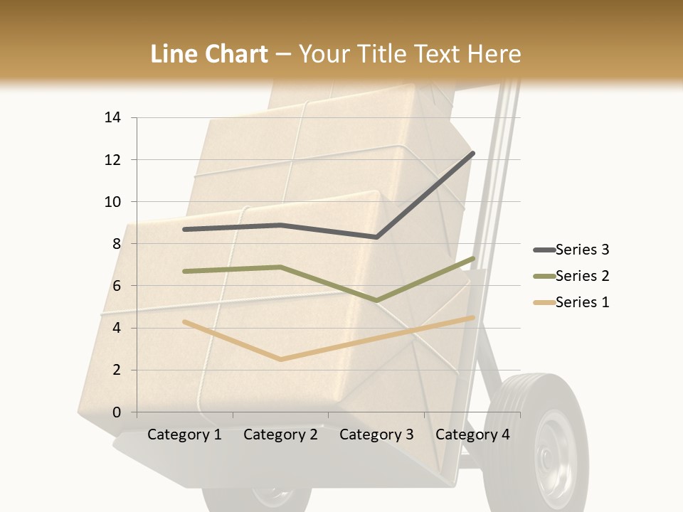 A Cart With Boxes On It And A White Background PowerPoint Template