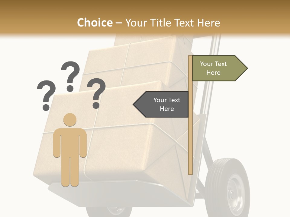 A Cart With Boxes On It And A White Background PowerPoint Template