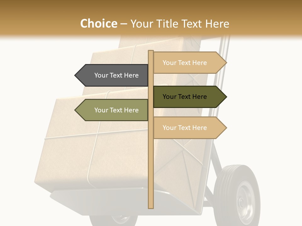 A Cart With Boxes On It And A White Background PowerPoint Template