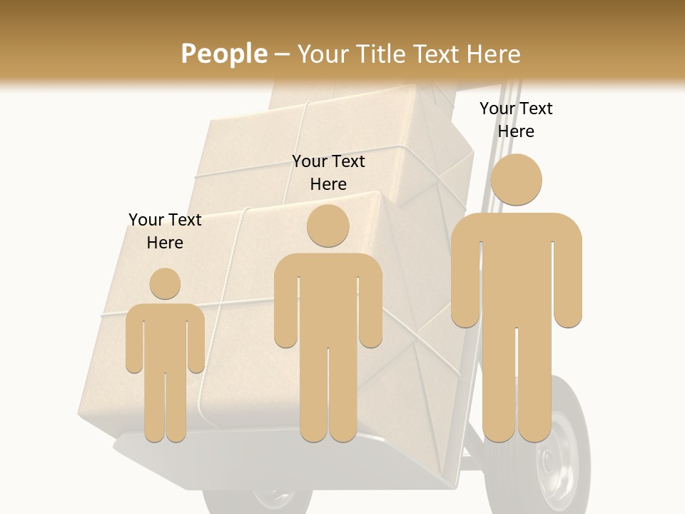 A Cart With Boxes On It And A White Background PowerPoint Template