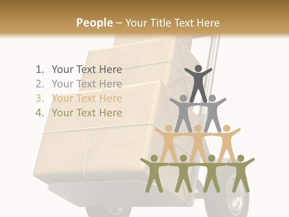 A Cart With Boxes On It And A White Background PowerPoint Template