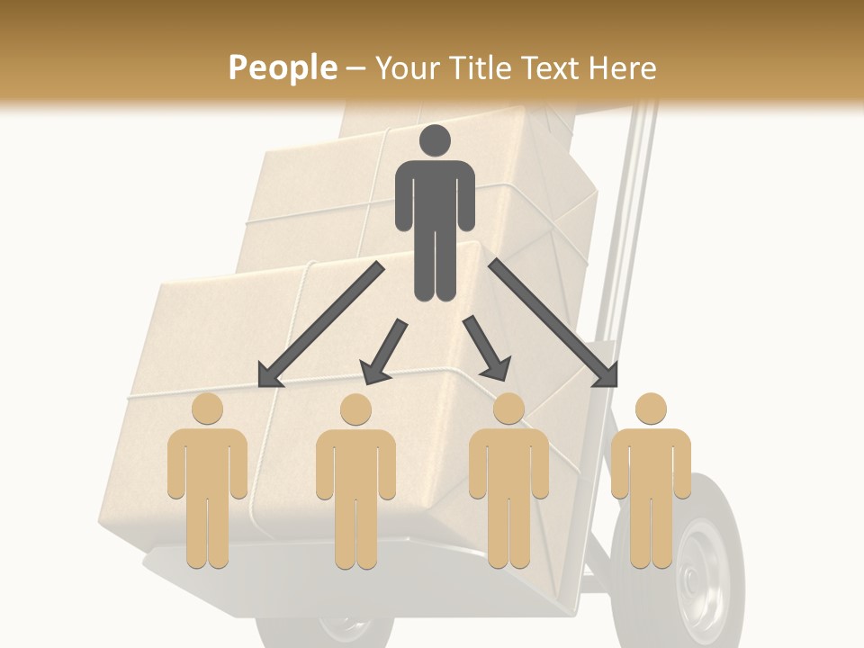 A Cart With Boxes On It And A White Background PowerPoint Template