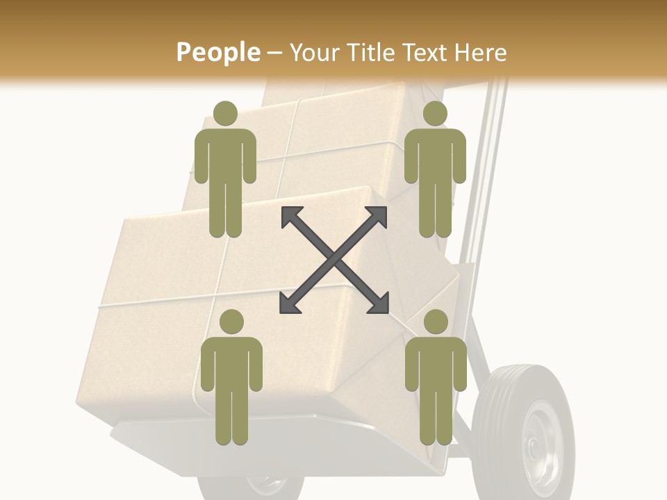 A Cart With Boxes On It And A White Background PowerPoint Template