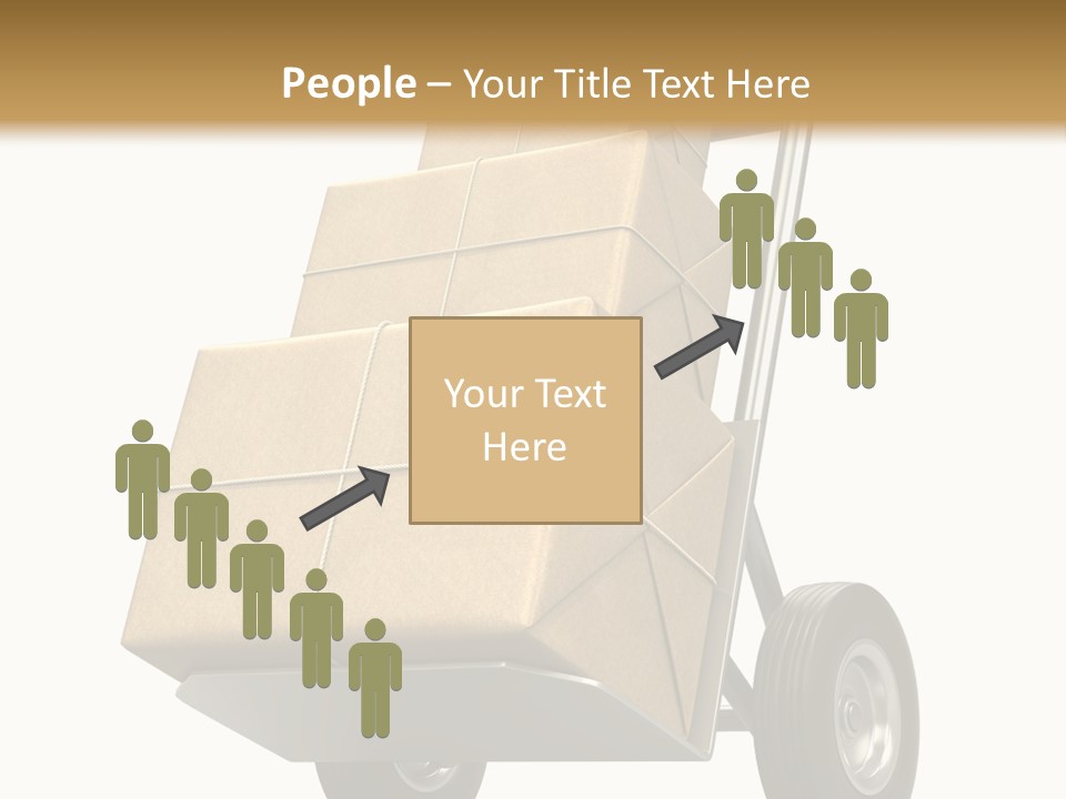 A Cart With Boxes On It And A White Background PowerPoint Template