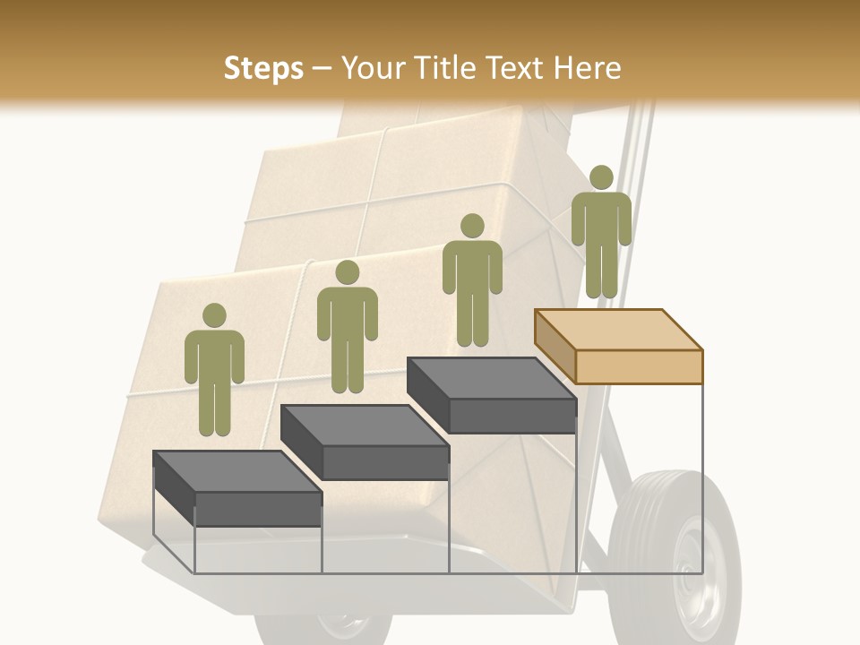 A Cart With Boxes On It And A White Background PowerPoint Template