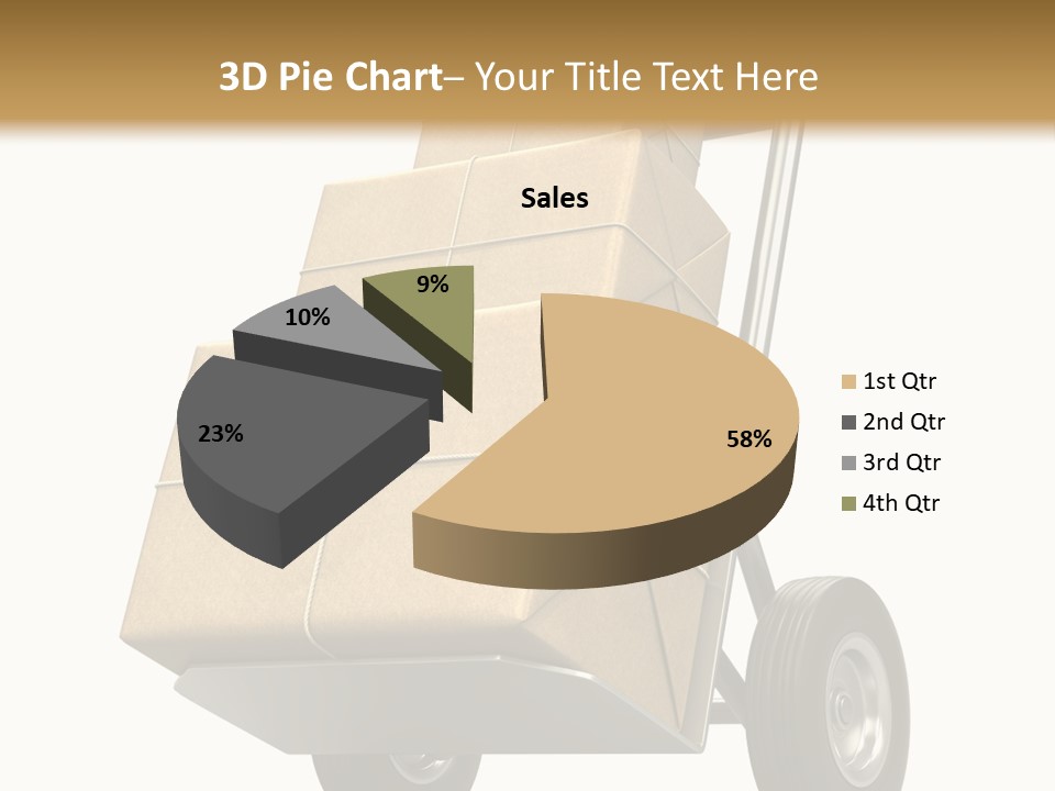 A Cart With Boxes On It And A White Background PowerPoint Template