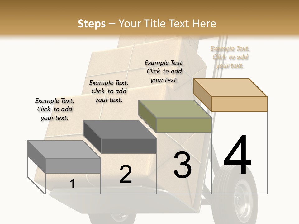 A Cart With Boxes On It And A White Background PowerPoint Template