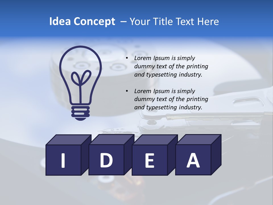 Hard Drive Close Up Technology PowerPoint Template