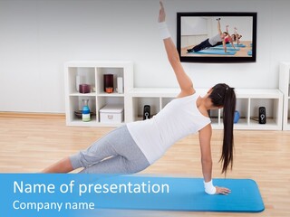 Barefoot Television Woman PowerPoint Template