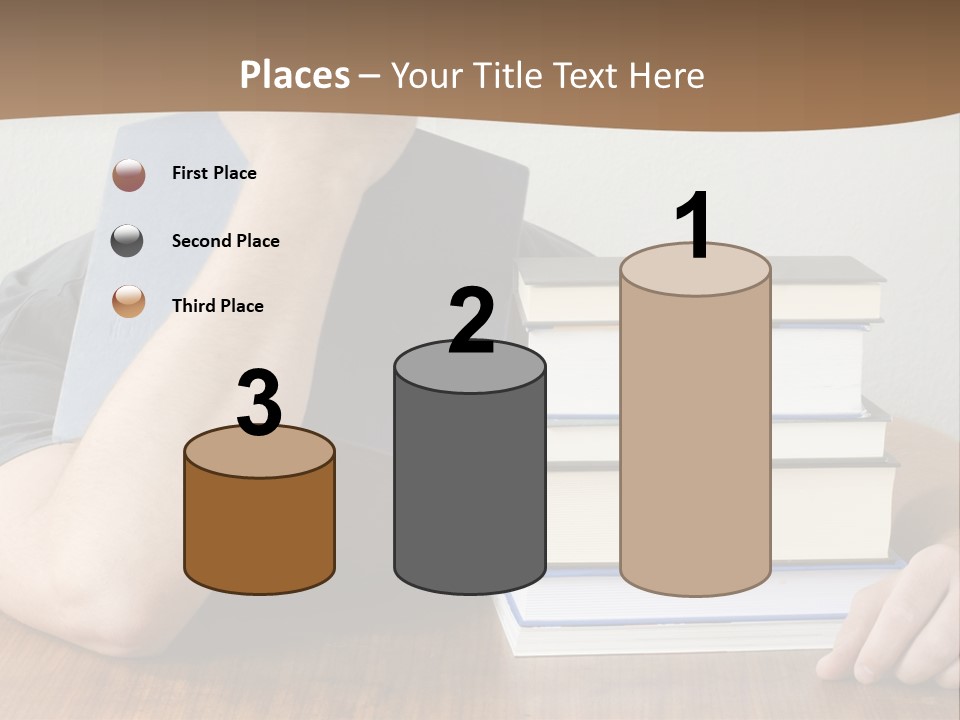 A Person Sitting At A Table With A Stack Of Books PowerPoint Template