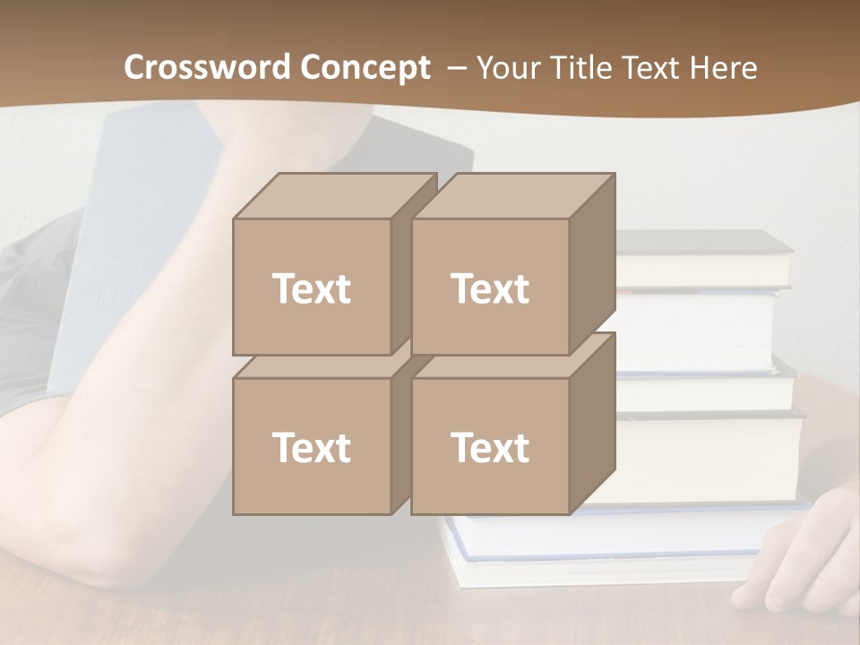 A Person Sitting At A Table With A Stack Of Books PowerPoint Template