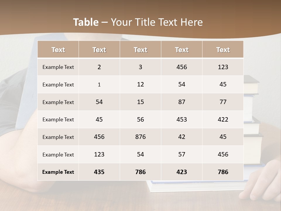 A Person Sitting At A Table With A Stack Of Books PowerPoint Template