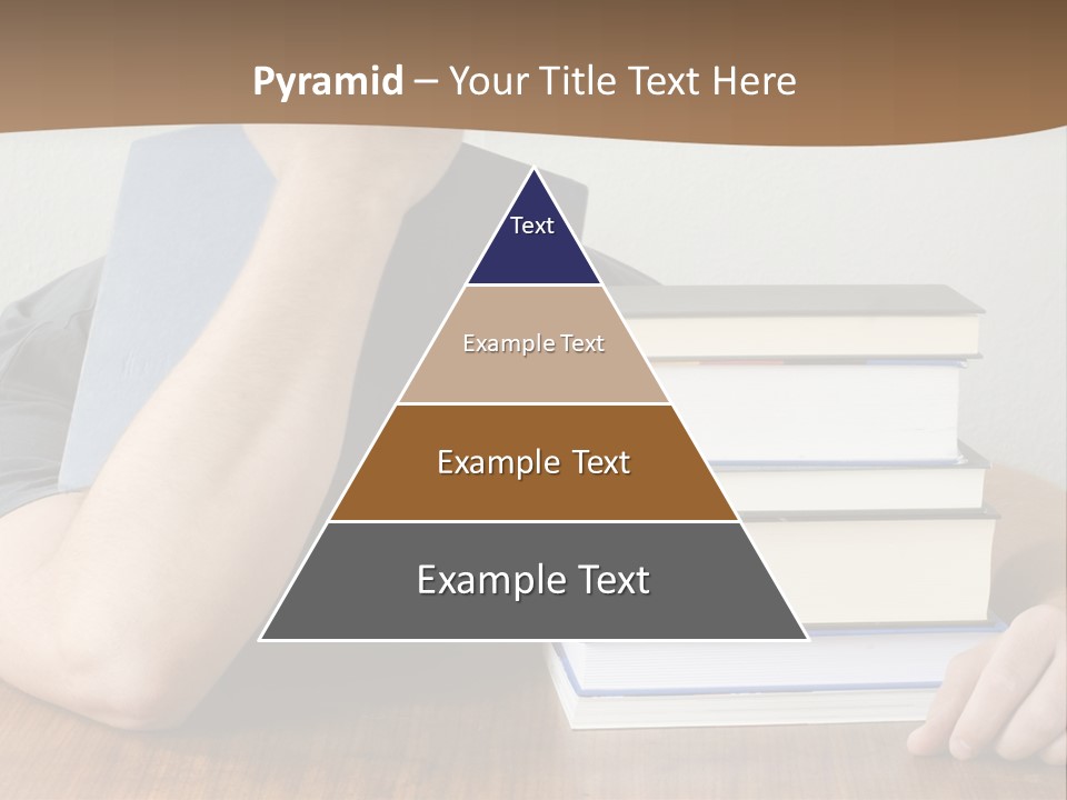 A Person Sitting At A Table With A Stack Of Books PowerPoint Template