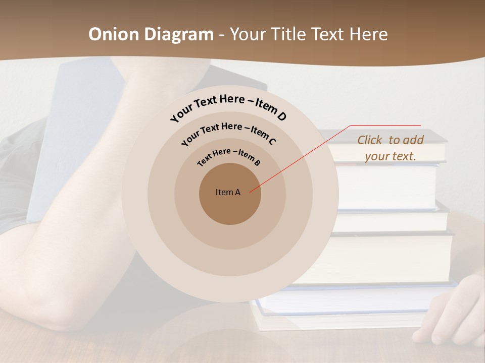 A Person Sitting At A Table With A Stack Of Books PowerPoint Template