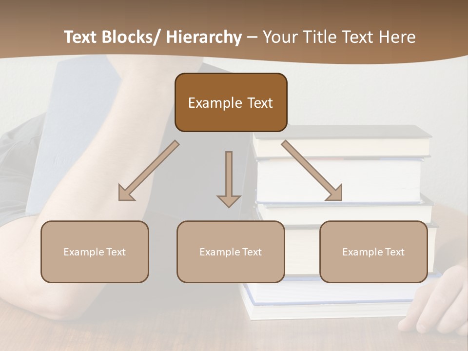 A Person Sitting At A Table With A Stack Of Books PowerPoint Template