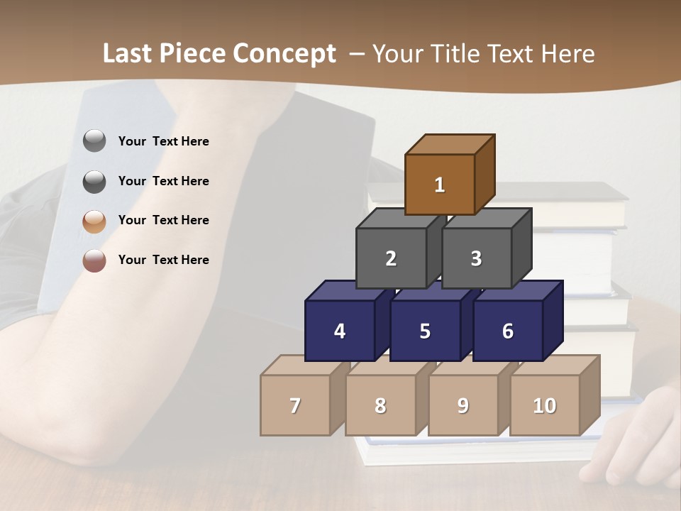 A Person Sitting At A Table With A Stack Of Books PowerPoint Template