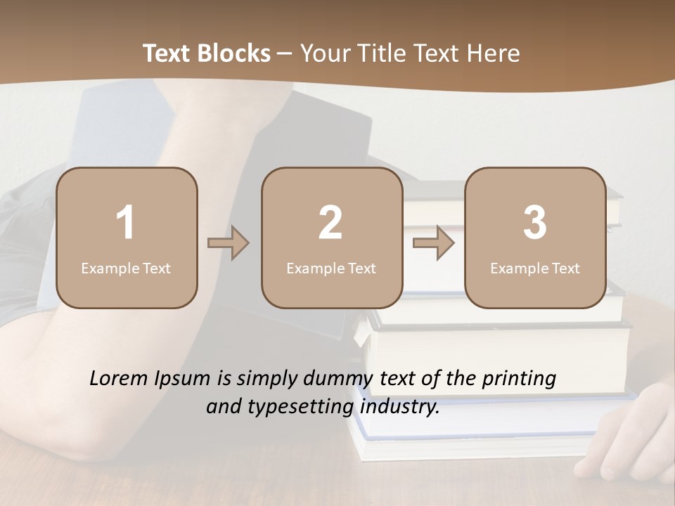 A Person Sitting At A Table With A Stack Of Books PowerPoint Template