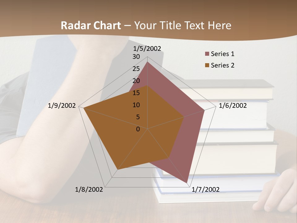 A Person Sitting At A Table With A Stack Of Books PowerPoint Template