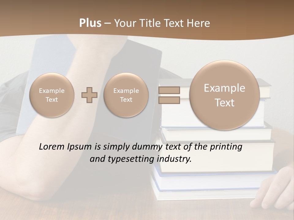 A Person Sitting At A Table With A Stack Of Books PowerPoint Template