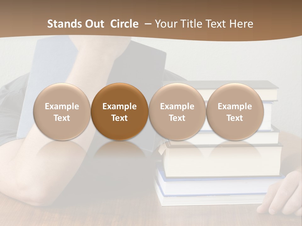 A Person Sitting At A Table With A Stack Of Books PowerPoint Template