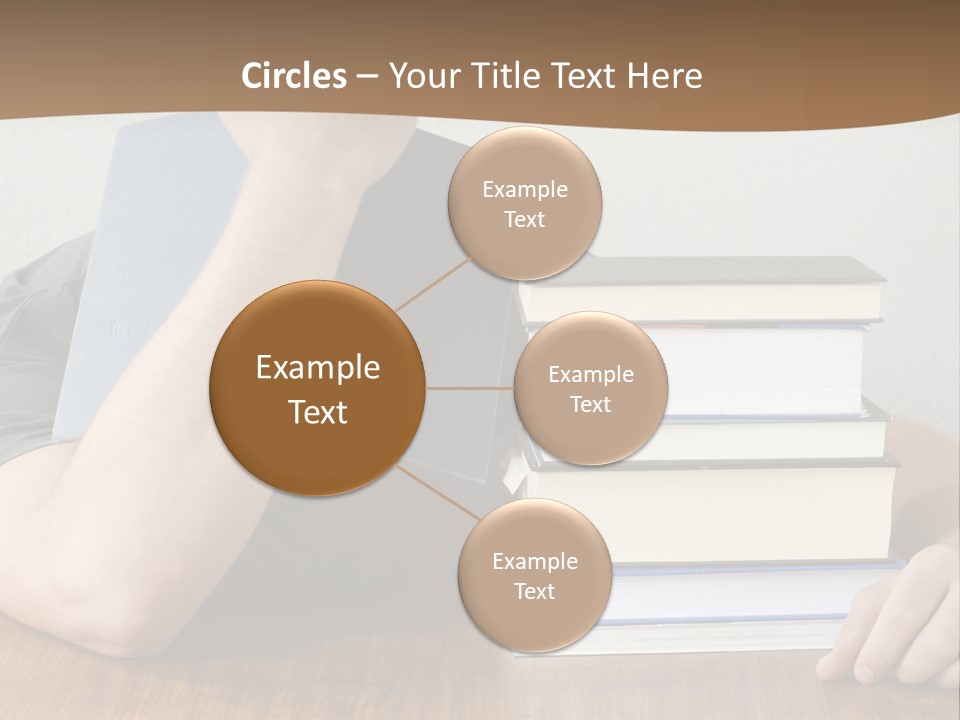 A Person Sitting At A Table With A Stack Of Books PowerPoint Template