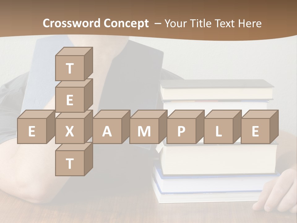 A Person Sitting At A Table With A Stack Of Books PowerPoint Template