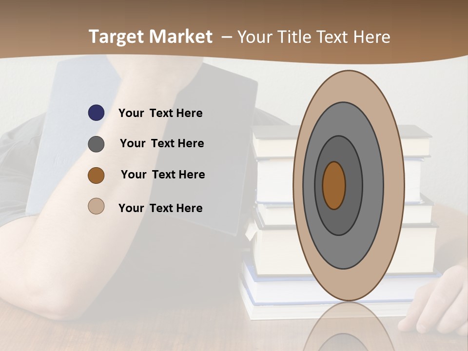 A Person Sitting At A Table With A Stack Of Books PowerPoint Template