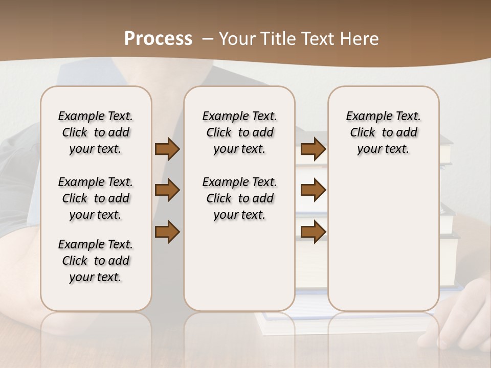 A Person Sitting At A Table With A Stack Of Books PowerPoint Template