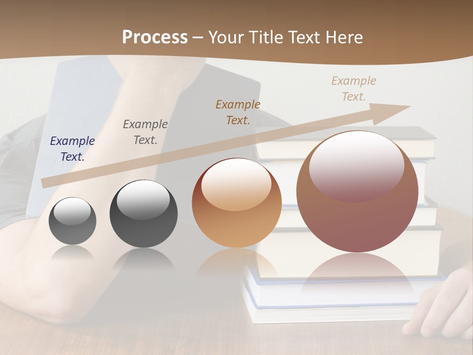 A Person Sitting At A Table With A Stack Of Books PowerPoint Template