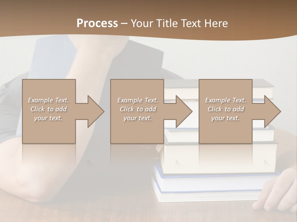 A Person Sitting At A Table With A Stack Of Books PowerPoint Template