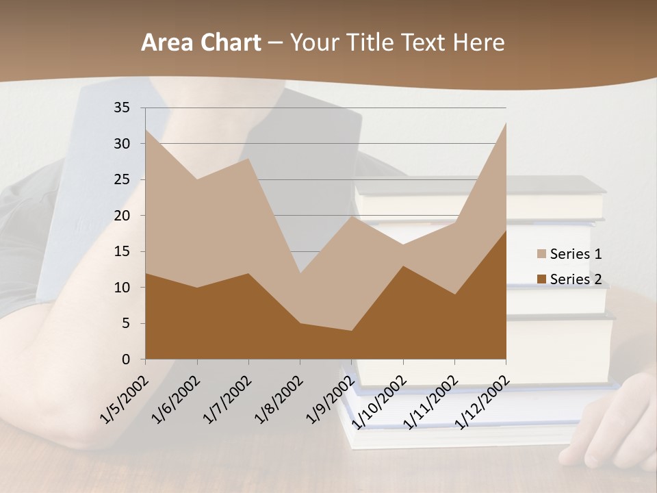 A Person Sitting At A Table With A Stack Of Books PowerPoint Template