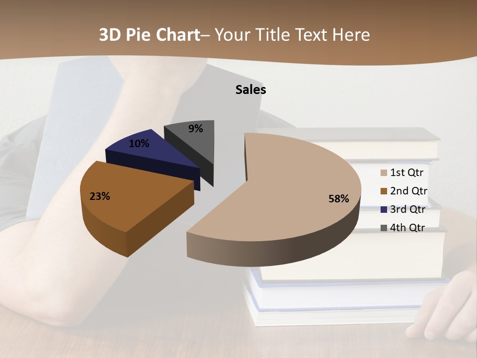 A Person Sitting At A Table With A Stack Of Books PowerPoint Template