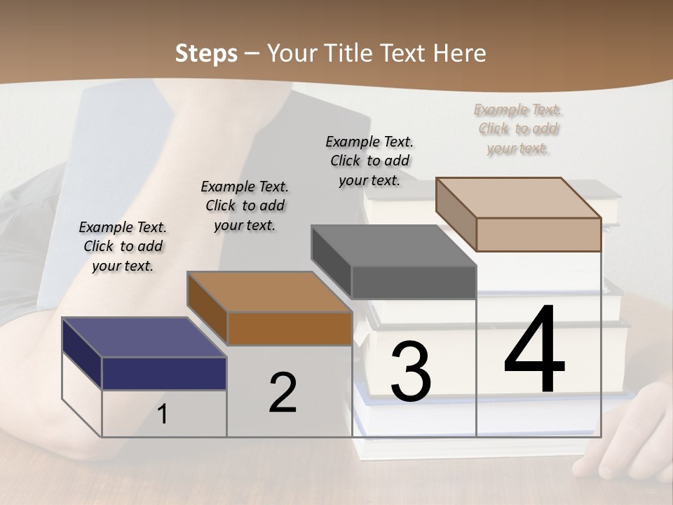 A Person Sitting At A Table With A Stack Of Books PowerPoint Template