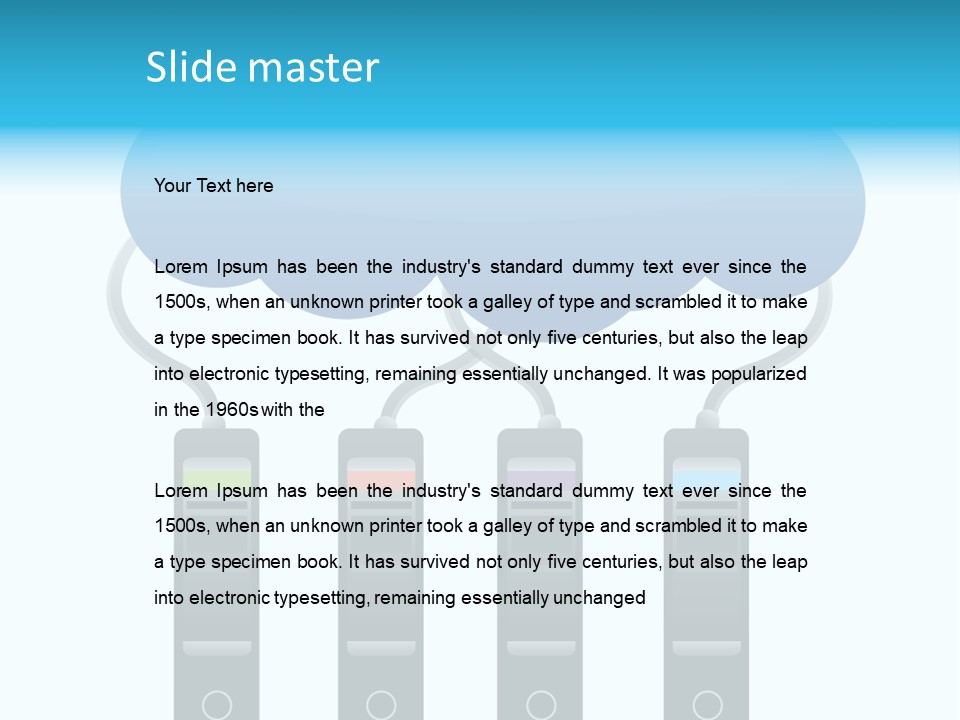 A Cloud With Three Phones Connected To It PowerPoint Template