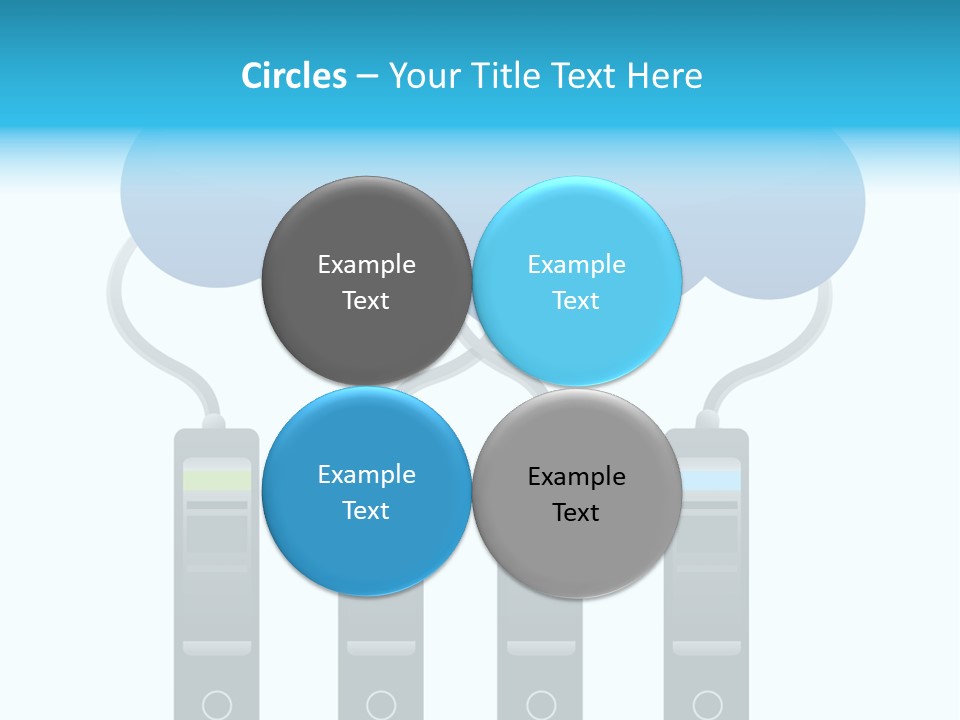 A Cloud With Three Phones Connected To It PowerPoint Template