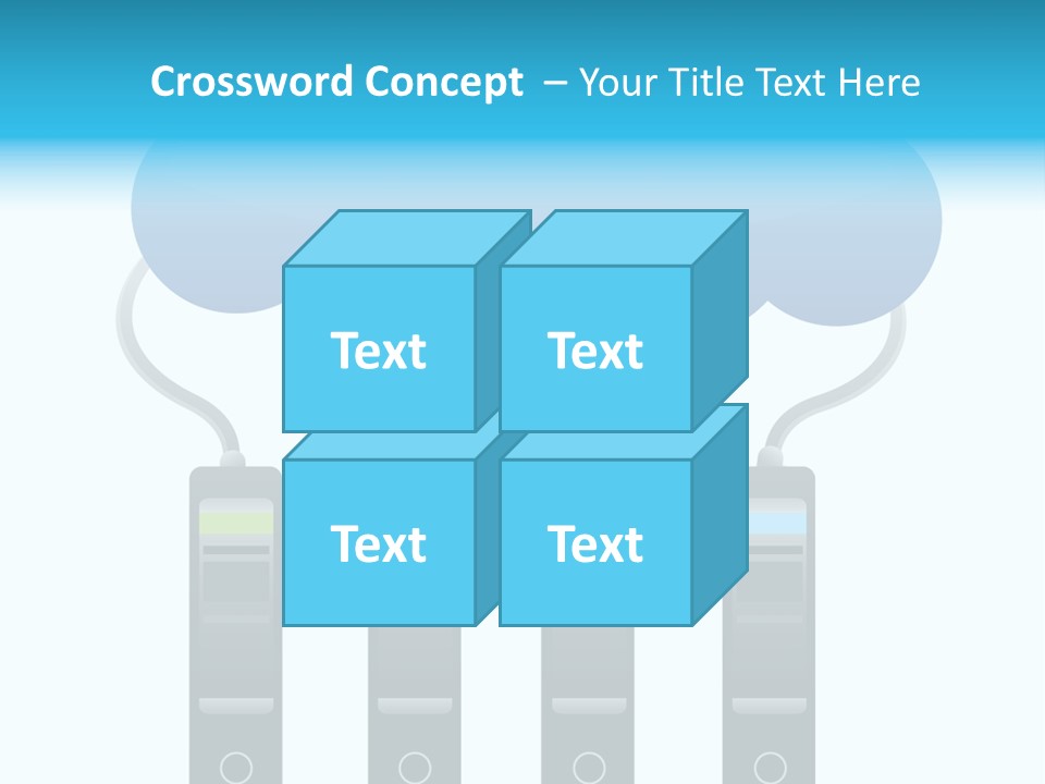 A Cloud With Three Phones Connected To It PowerPoint Template