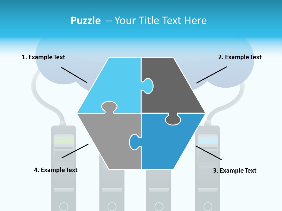 A Cloud With Three Phones Connected To It PowerPoint Template