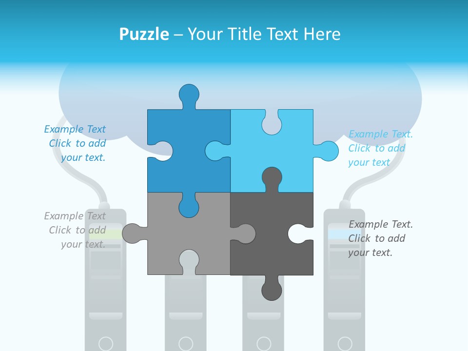 A Cloud With Three Phones Connected To It PowerPoint Template