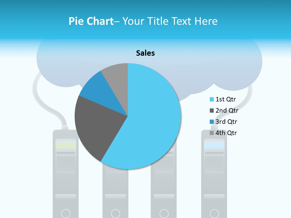 A Cloud With Three Phones Connected To It PowerPoint Template