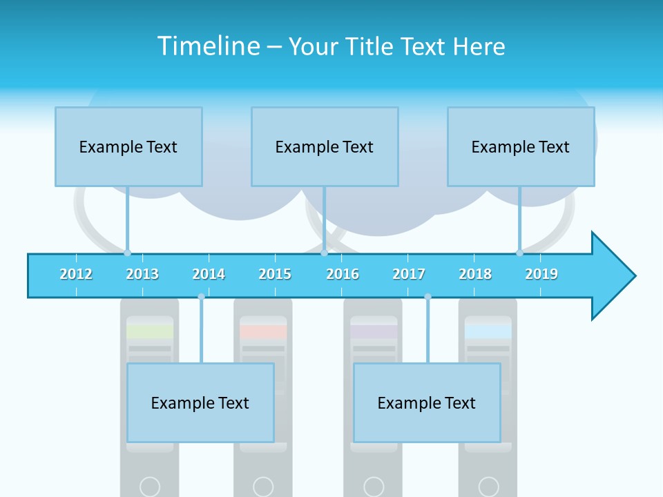 A Cloud With Three Phones Connected To It PowerPoint Template
