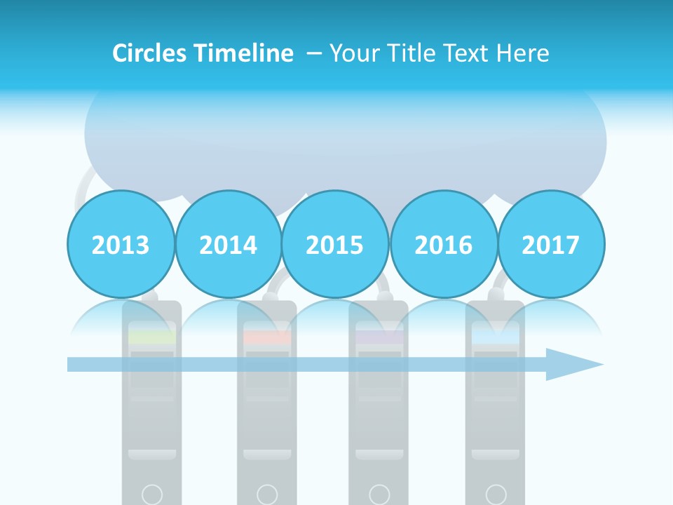 A Cloud With Three Phones Connected To It PowerPoint Template